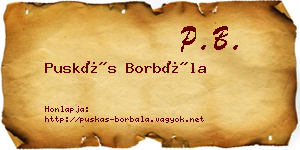 Puskás Borbála névjegykártya